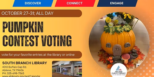 Voting for the Annual Pumpkin Decorating Contest (South Branch)