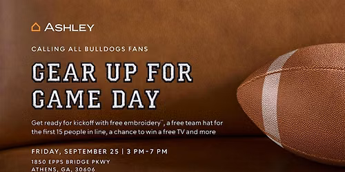 Gear up for Game Day with FREE Embroidery at Ashley - Athens, GA