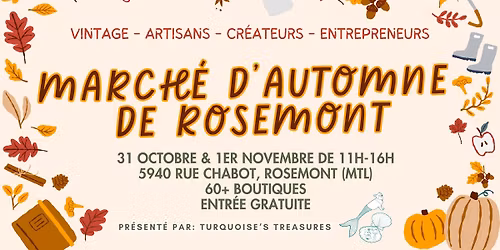 March\u00e9 d'automne de Rosemont - Vintage | Artisans | Cr\u00e9ateurs - 31 octobre & 1er novembre 2026
