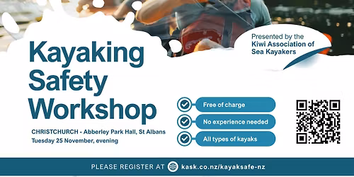 CHRISTCHURCH - KayakSafe NZ paddling safety workshop - FREE of charge