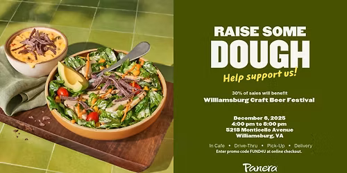 Panera Fundraiser: Williamsburg Craft Beer Festival