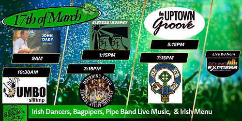 Tuesday March 17th - St. Patricks' Day Party in the Tent!