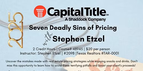 Real Estate CE-Seven Deadly Sins of Pricing
