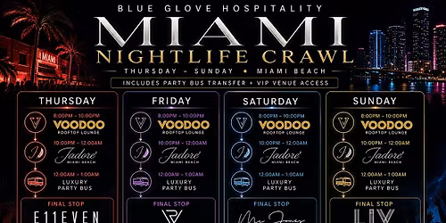 Blue Glove Presents: #1 OFFICIAL MIAMI CLUB CRAWL+PARTY BUS EXPERIENCE 2026