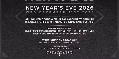 The Black Party XXI - Best New Year's Eve Party Kansas City 2025-2026 