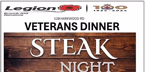 Veteran's Steak Dinner Sunday June 21st Doors Open 4:30pm Dinner 5:00pm
