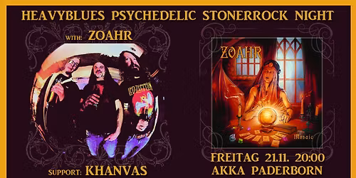 Heavyblues Psychedelic Stonerrock Night in der AKKA Paderborn mit ZOAHR & KHANVAS