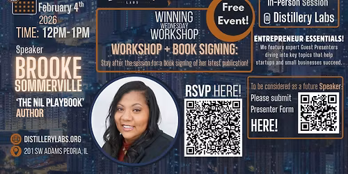 Winning Wednesday Workshop: Brooke Sommerville, Author (Session + Book-Signing)