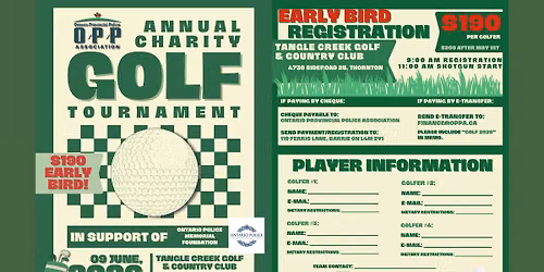 2026 Ontario Provincial Police Association Annual Charity Golf Tournament