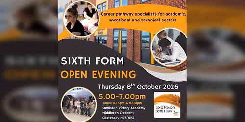 Lord Nelson Sixth Form Open Evening 2026