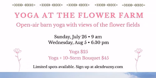 Sunset Yoga at the Flower Farm