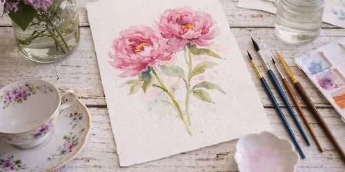 Watercolor Class, Peonies at the Lincoln House
