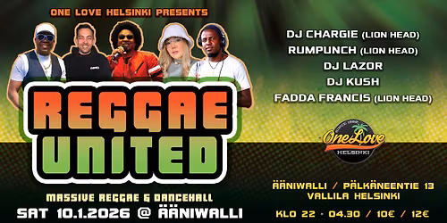 REGGAE UNITED (WINTER JAM) SAT 10.1.2026 @ \u00c4\u00c4NIWALLI
