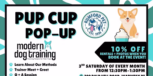 Pup Cup Pop-Up at Rumford Pet Warwick\ud83e\uddc1