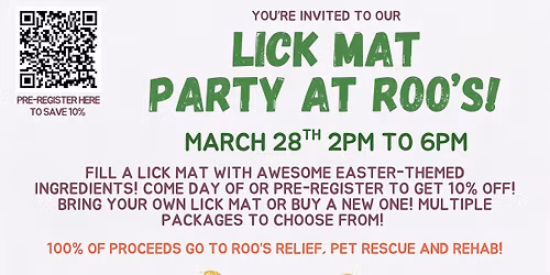 Lick Mat Party and Fundraiser at Roo's Muncie!
