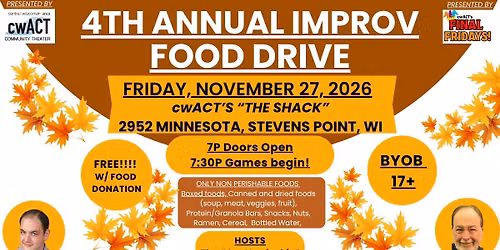 4th Annual Improv Food Drive - November Final Fridays!