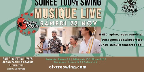 Soirée 100% swing avec l'orchestre Swinging Poppies