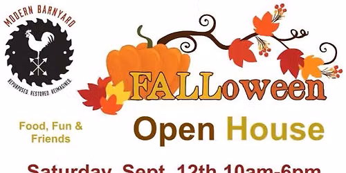 FALL-O-WEEN Open House at Modern Barnyard in St. Cloud! Saturday, Sept. 12th & Sunday, Sept. 13th