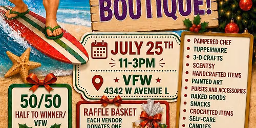 Christmas in July Boutique- Charity is VFW