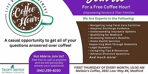 Life Beyond Retirement - Coffee Hour, Grants Pass OR