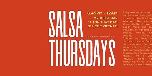 Salsa Thursdays in HCMC Vietnam - flavored with Cuban music