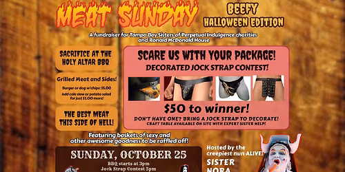 Meat Sunday: Beefy Halloween Edition\/Scare Us With Your Package Decorated Jock Strap Contest