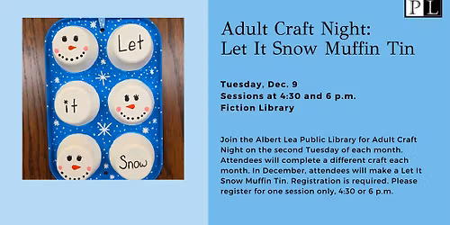 Adult Craft Night: Let It Snow Muffin Tin
