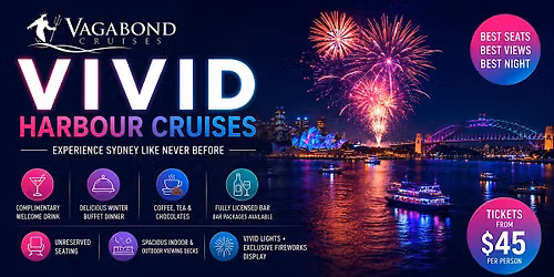 Vivid Sydney Dinner Cruises | Buffet| Complimentary drink on arrival