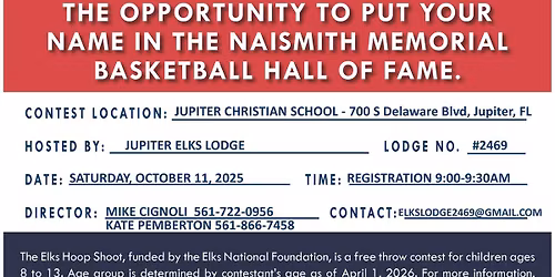 Jupiter Elks Lodge Hoop Shoot – Free Throw Contest