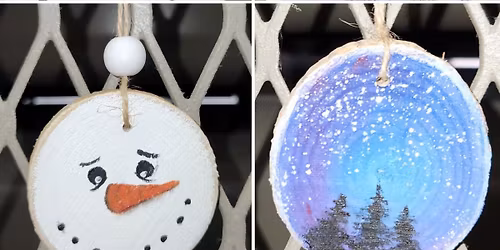 Brushes & Brews: Wooden Ornaments