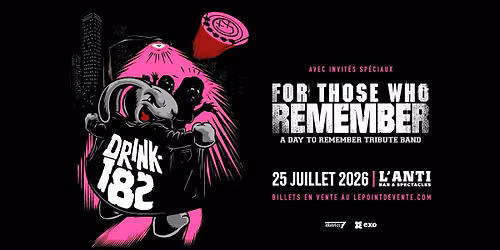 Drink 182 - Hommage \u00e0 Blink 182 et plus \/\/ Samedi 25 juillet 2026 \/\/ L'Anti Bar & Spectacles