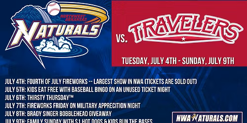Arkansas Travelers at Northwest Arkansas Naturals at Arvest Ballpark