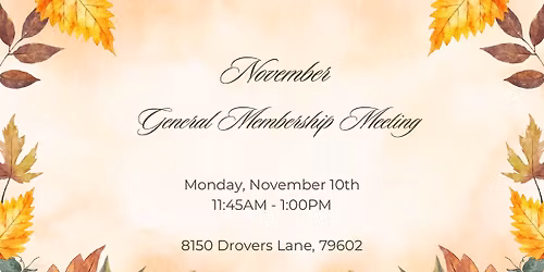 November Abilene Philharmonic Guild General Membership Meeting 