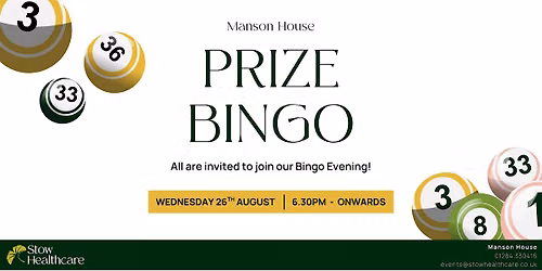 Manson House - Prize Bingo