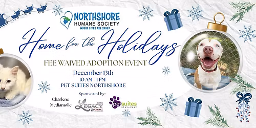 Home for the Holidays: Fee-Waived Adoptions!!