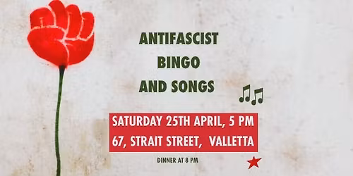 Antifascist Bingo, Music & Dinner