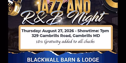 CRJAZ - Jazz and R&B Night @ Blackwall Barn & Lodge