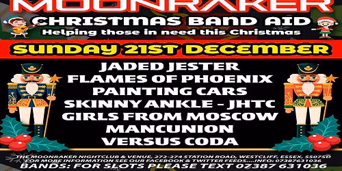 MOONRAKER CHRISTMAS BAND AID - THREE DATE EVENT - NIGHT 1