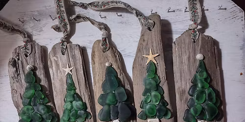 3 - Sea glass & Driftwood ornaments
