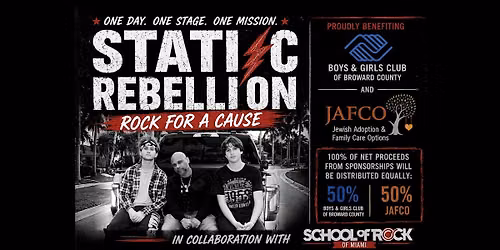 Static Rebellion Rock for A Cause in Partnership with School of Rock Miami