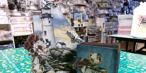 Wooden Light House Box with a small Journal