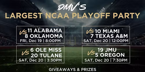 NCAA First Round Playoff Party at Tom's Watch Bar - National Harbor