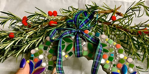 A Festive Mosaic Wreath Workshop with Caron King on Wednesday 3rd December, 2025 10.30am - 4pm.