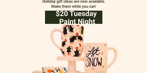 UPDATE: Date Change to SUNDAY 12\/14 Cocoa-Coffee Mug Paint Night!