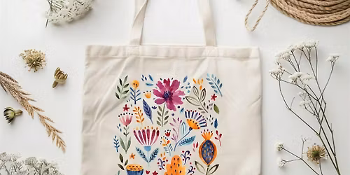 Wine trail - Flowers - Flower Tote bag Painting