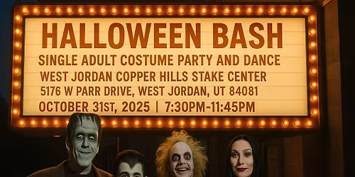 \ud83c\udf83\ud83d\udc7b Halloween Bash - Single Adult Costume Party & Dance \ud83d\udc7b\ud83c\udf83