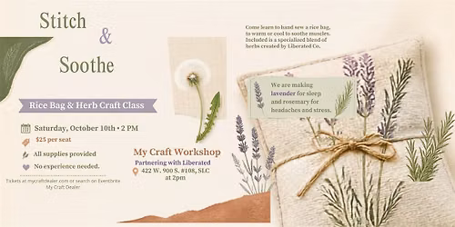 My Craft Workshop-Stitch & Soothe Herbal Comfort Bag