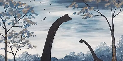 Family Day! Sip & Paint 'Dinosaurs in the Mist' with us!