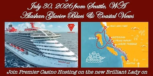 Virgin Voyages Brilliant Lady - Alaskan Glacier Blues & Coastal Views