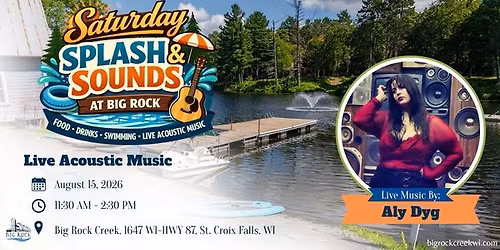 Saturday Splash and Sounds featuring Live Music by Aly Dyg